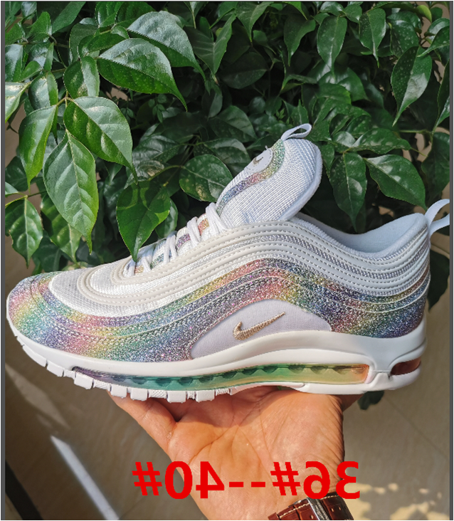 2020 Women Nike Air Max 97 White Rainbow Colorful Shoes - Click Image to Close